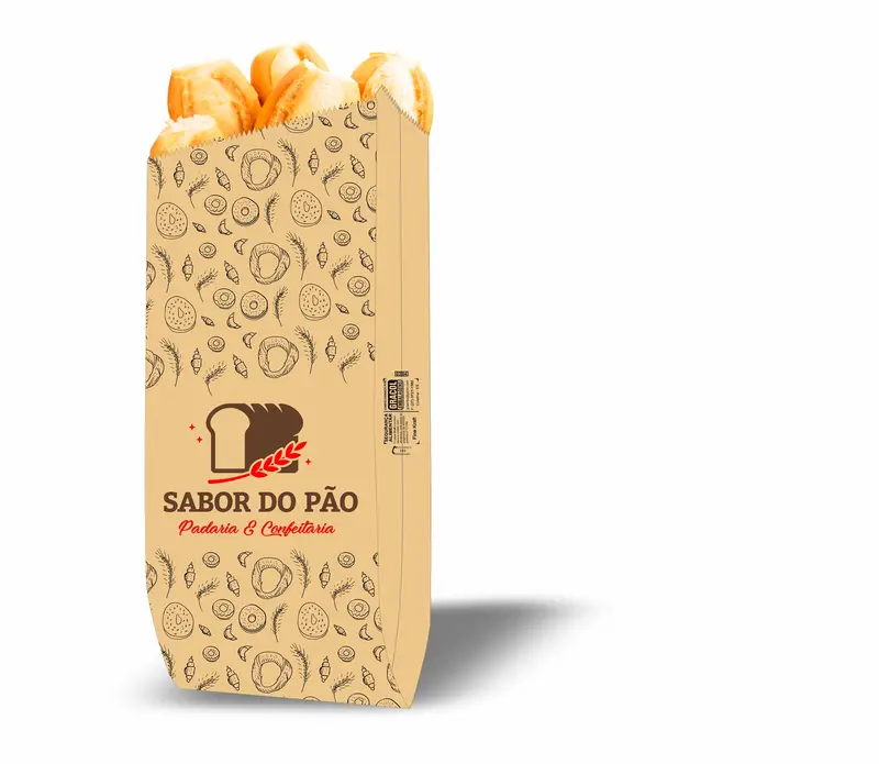Saco de pão em papel kraft